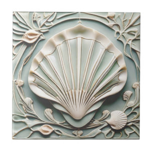 Seashell Art Nouveau Faux Alivio Casa Branca