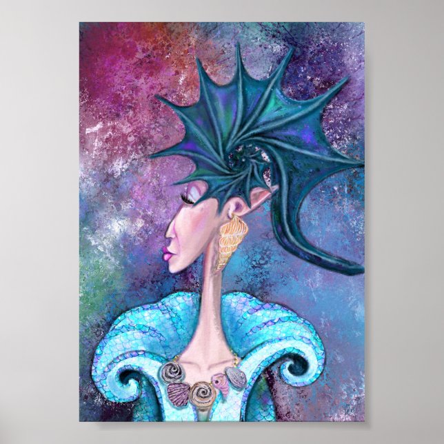 Seashell Lady Poster - Pintura (Frente)