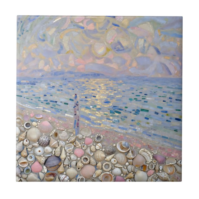 Seashell Mosaic Beach Horizon Glow (Frente)