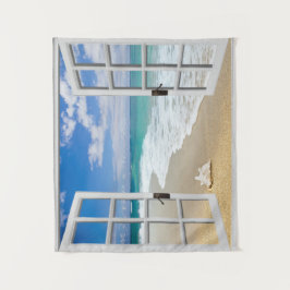 Seashell na tapeçaria da praia