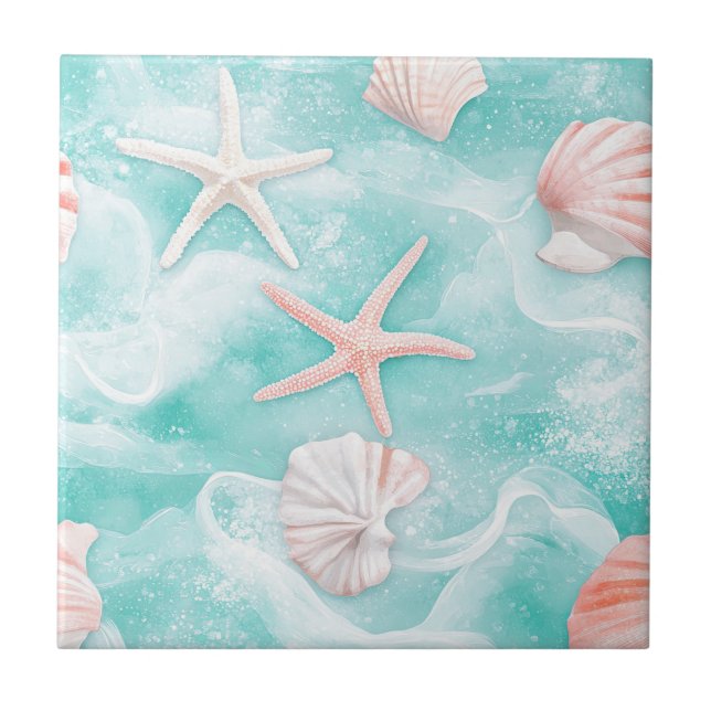 Seashells and Ocean Waves Pattern (1) (Frente)