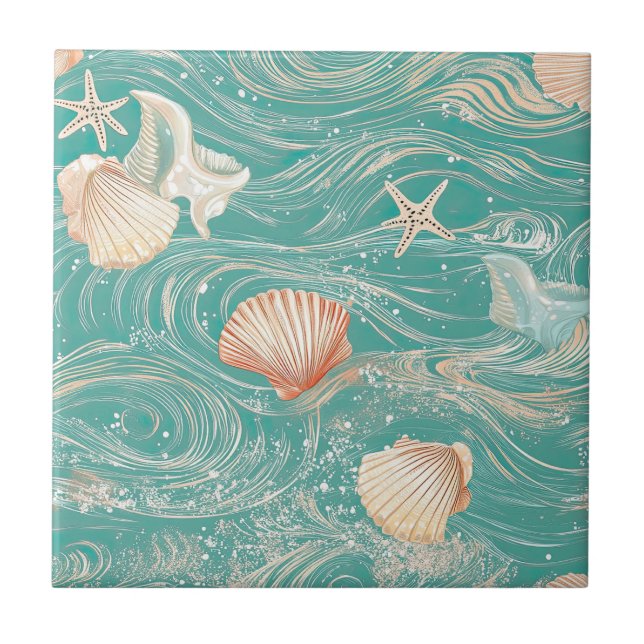 Seashells and Ocean Waves Pattern (10) (Frente)