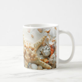 Seashells na caneca da praia