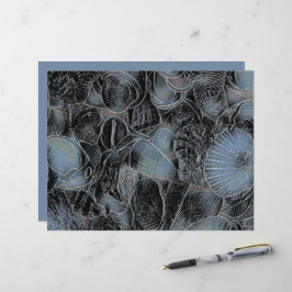 Seashells Ocean Beach Pastel Blue Black Decoupage