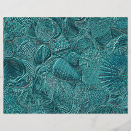 Seashells Ocean Beach Teal Metallic Style