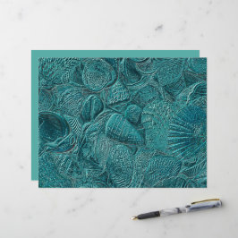 Seashells Ocean Beach Teal Metallic Style