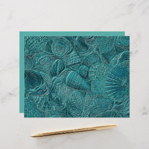 Seashells Ocean Beach Teal Metallic Style