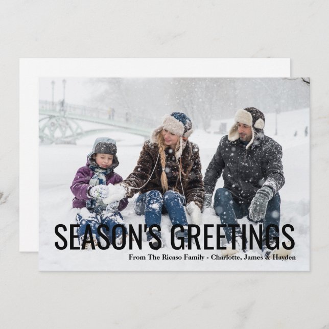 Seasons saúda Cartão com fotos de Natal (Frente/Verso)