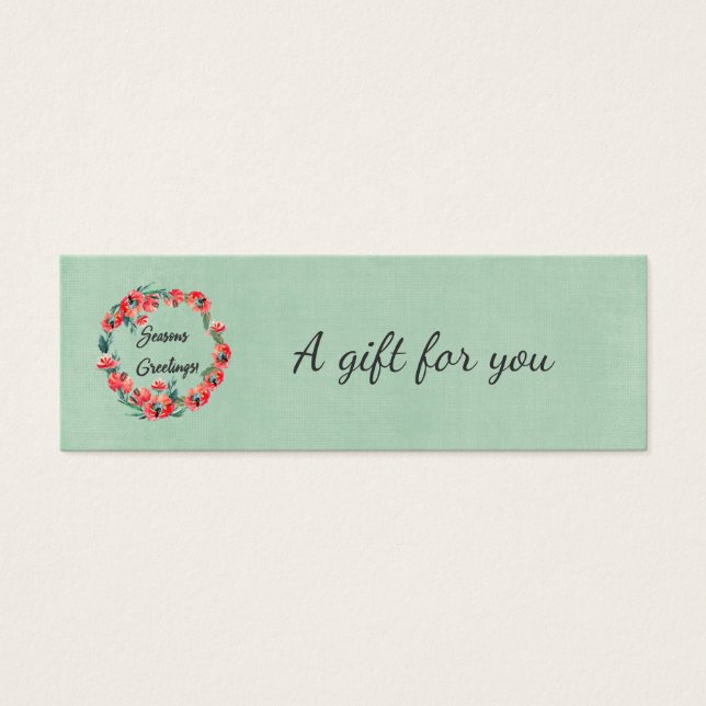 Seasons Saudações Floral Wreath & Retro Reindeer (Frente)