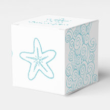 Seastar swirl aqua caixa de favorecimento do casam