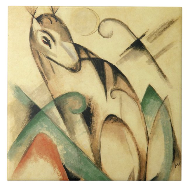 Seated Mythical Animal (por Franz Marc) (Frente)