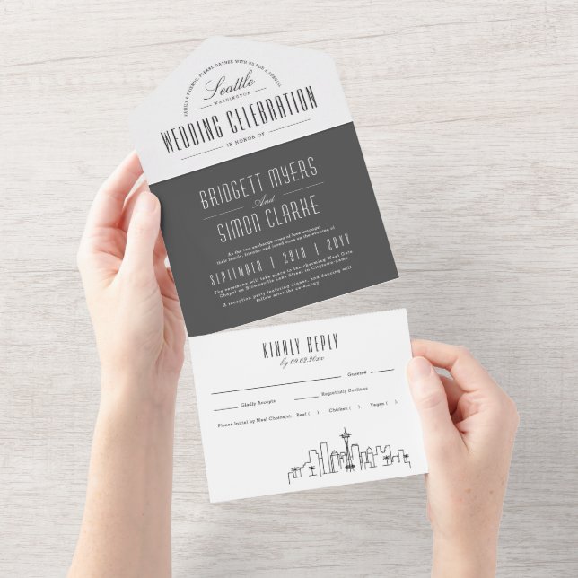 Seattle Deco Skyline | Casamento (Tearaway)