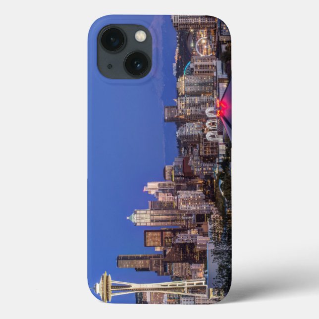 Seattle, Downtown and Mt. Rainier at Twilight (Verso)