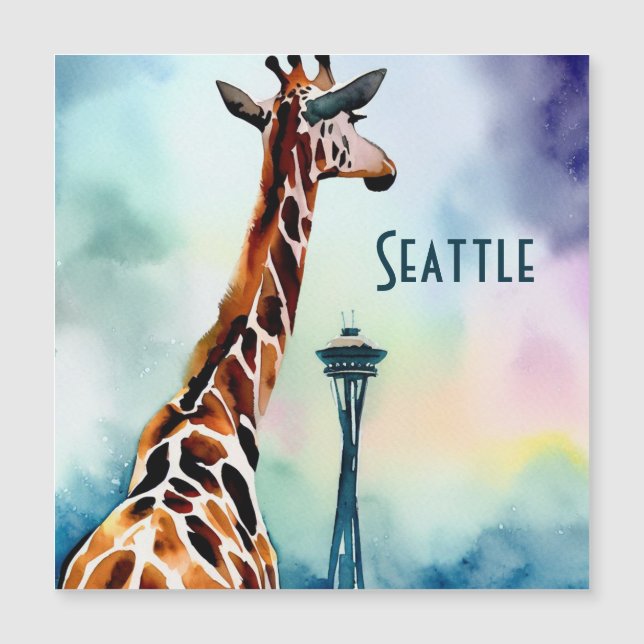 Seattle Giraffe Magnético Card (Frente)