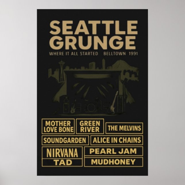 Seattle Grunge Poster (Frente)