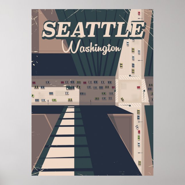Seattle, Poster de viagens do Estado de Washington (Frente)