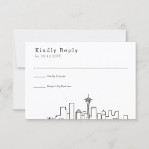 Seattle que Wedding a skyline estilizado RSVP de  