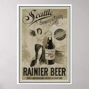 Seattle Ranier Beer Ad Poster 13 x 19