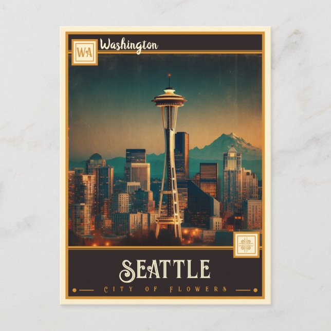 Seattle, Washington| Cartão postal Vintage (Frente)
