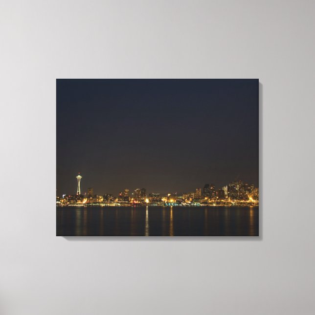 Seattle, Washington na Canvas 3 do Painel da Noite (Frente)