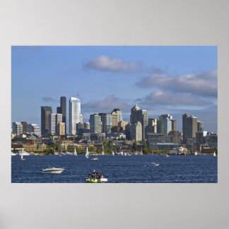 Seattle Washington Skyline by Lake Union Poster