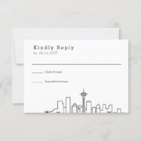 Seattle Wedding | RSVP Skyline Estilizado