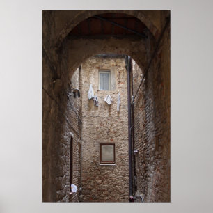 Secagem de roupa na Toscana poster