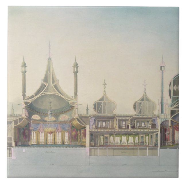 Seção longitudinal (L R) ao órgão, sala da música, (Frente)