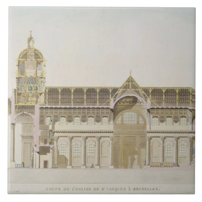 Secção transversal da igreja de St. Jacques, (Frente)