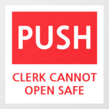 Security Push Door Clerk Cannot Open Safe