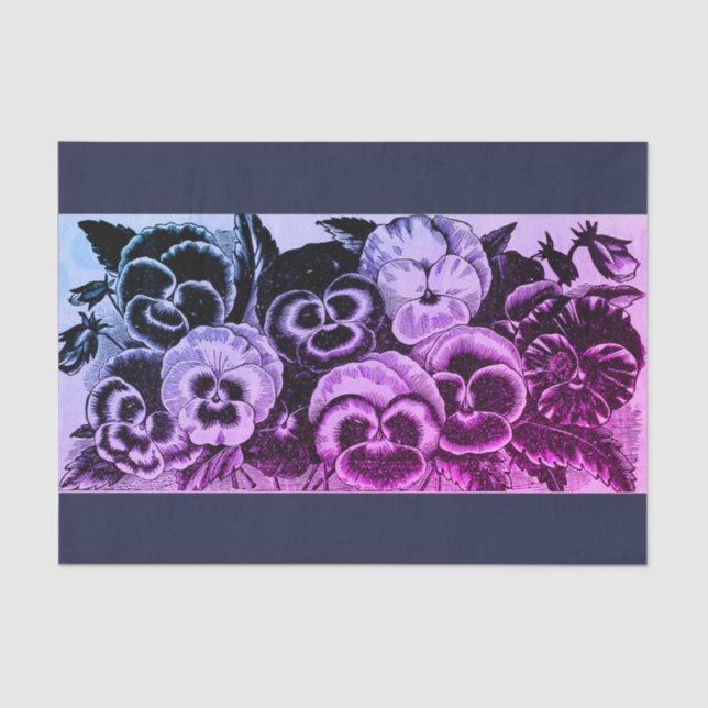 Seda 10lb lenço de papel feito sob encomenda, PANSIES (Frente )