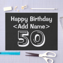 Seda 50.º Aniversário - Papel de Tecido Personalizado