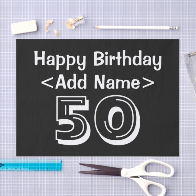 Seda 50.º Aniversário - Papel de Tecido Personalizado (Arte )