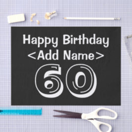 Seda 60.º Aniversário - Papel de Tecido Personalizado