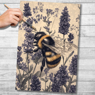 Seda Abelha Na Lavanda 1 Papel De Decoupage