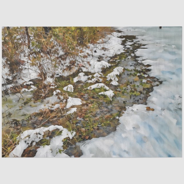 Seda Água Passando Pelo Papel Tecido De Neve (Frente )