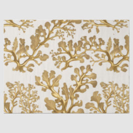 Seda Algas Douradas em Papel Tecido de Areia Leve