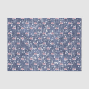 Seda American Flag Aglow, papel tecidular em forma de e