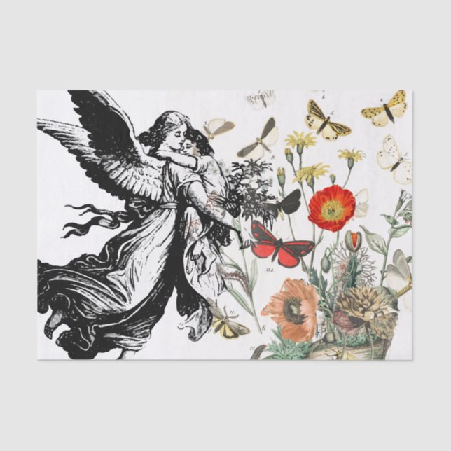 Seda ÂNGULO DE Papel Tecido COM FLORES (Frente )