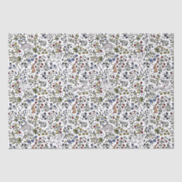 Seda Animais medievais - papel tecidular de pulgas