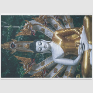 Seda antigo papel de tecidos de buda