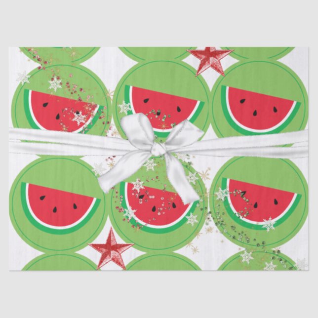 Seda Arco Branco do Papel dos Tecidos de Natal Melancia (Frente )