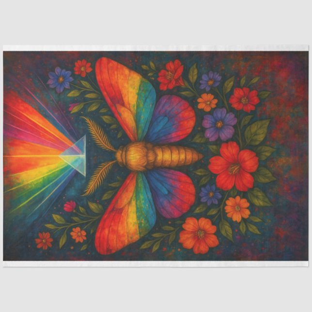 Seda Arco-Íris Prismático Orgulho Leve Papel de Decoupa (Frente )