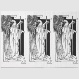 Seda Art Nouveau Anjo 15 Papel Tecido de Decoupage