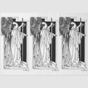 Seda Art Nouveau Anjo 15 Papel Tecido de Decoupage