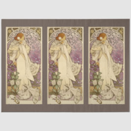 Seda Art Nouveau Lady 11 Papel Tecido de Decoupage