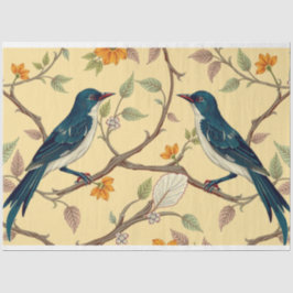 Seda Art Nouveau Papel Tecido de Decoupage Floral