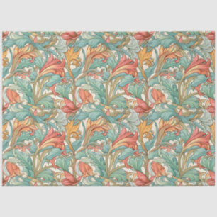 Seda Arte Nouveau Papel de Wallpaper Floral Design Deco