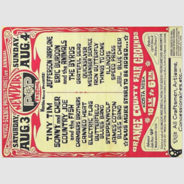 Seda Artesanato De Papel Vintage Rock Poster (Frente )