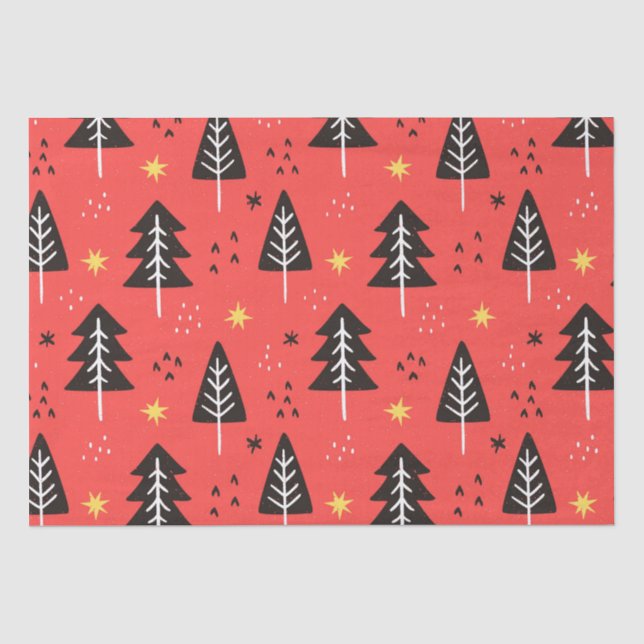 Seda Árvore de Natal e Papel de Tecido Amarelo (Frente )